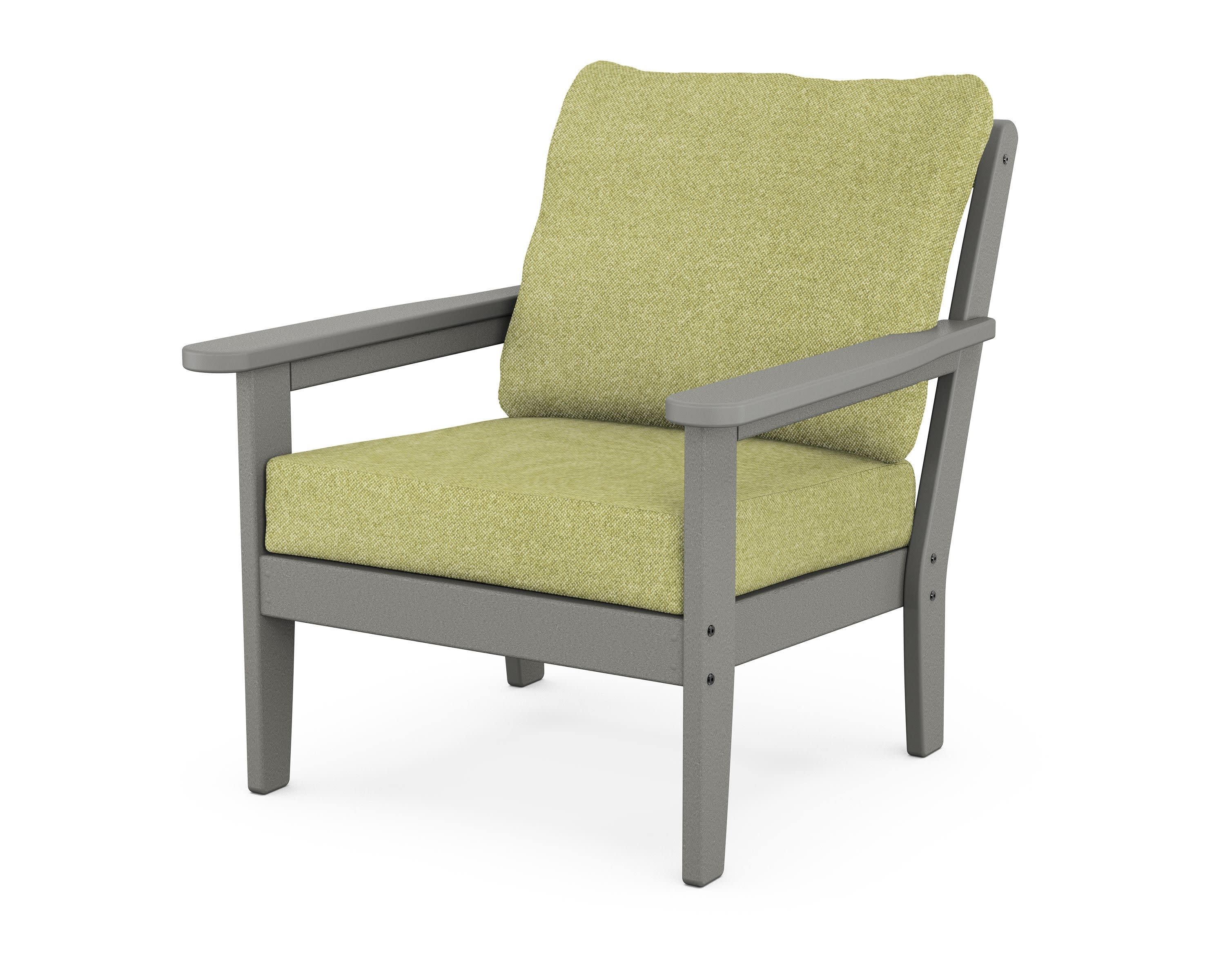 Cottage Deep Seating Chair in Slate Grey / Chartreuse Boucle